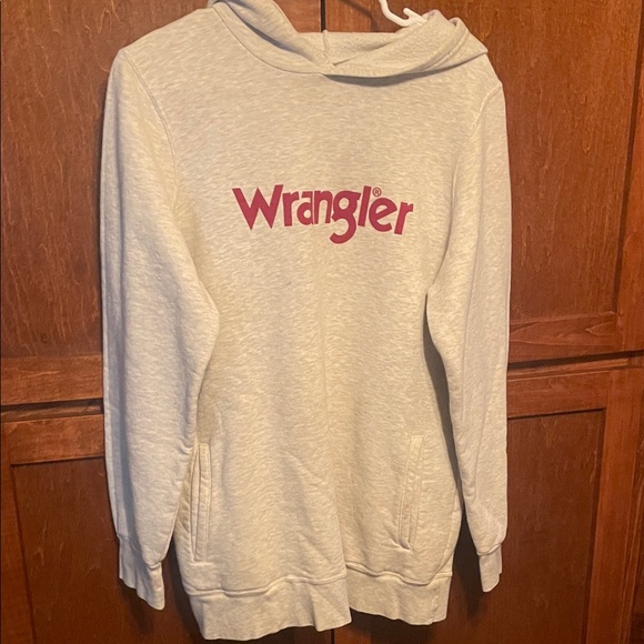 Wrangler Women's Light Gray Hoodie with Red Logo - Picture 1 of 3